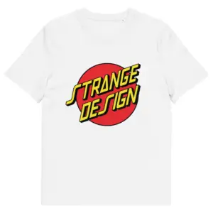 Strange Design unisex organic cotton tee, white